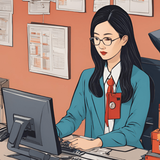 asian female conducting it security audit