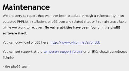 I'm not alone: phpbb.com gets hacked
